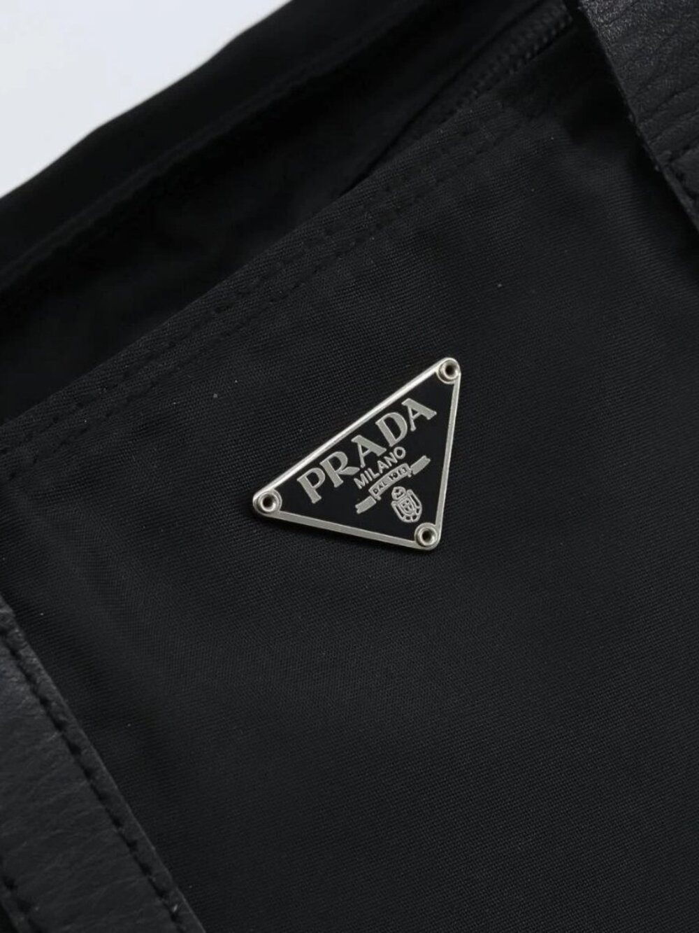 PRADA Hand Bag Nylon Black Silver Auth bs33442 - Picture 10 of 16